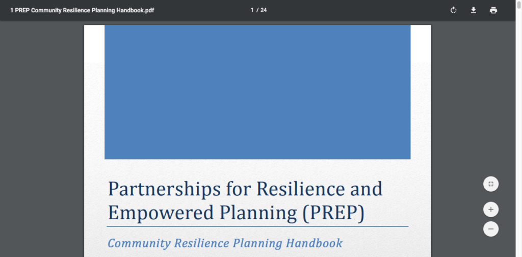 Screenshot of SSDN - Partnerships for Resilience and Empowered Planning (PREP)
