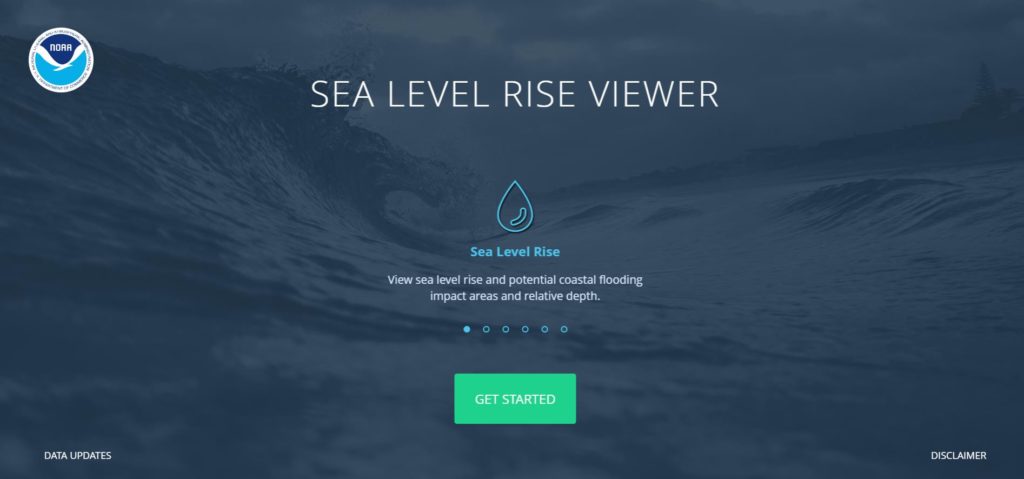 Screenshot of Sea Level Rise Viewer