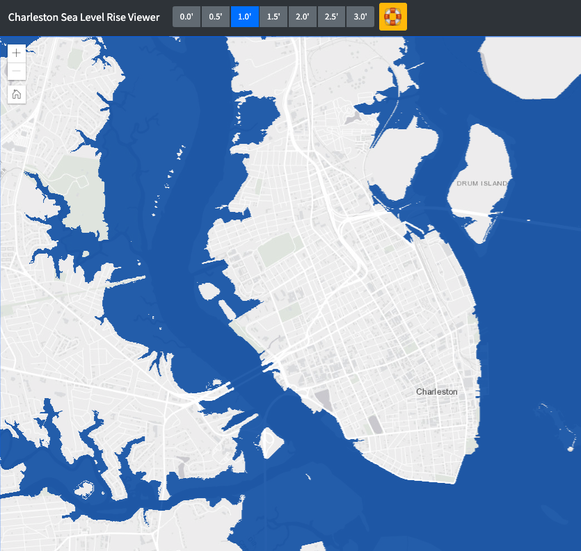 Screenshot of Charleston Sea Level Rise Viewer
