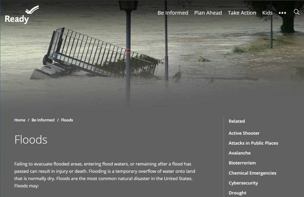Screenshot of Floods-Ready.gov